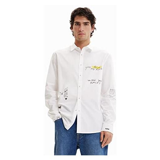 Desigual cam_benedetto 1000 blanco t-shirt, bianco, s uomo