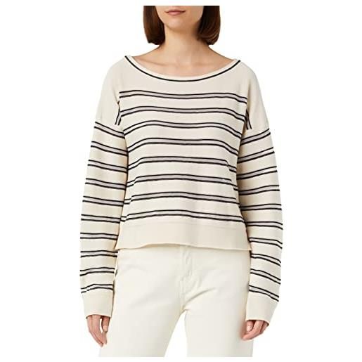 Sisley felpa collo a barca. L/s 1198l102f maglione, beige 901, m donna