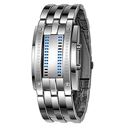 SKMEI carlien fashion blu led digitale orologio sportivo in acciaio inox binario uomo orologio da polso. 