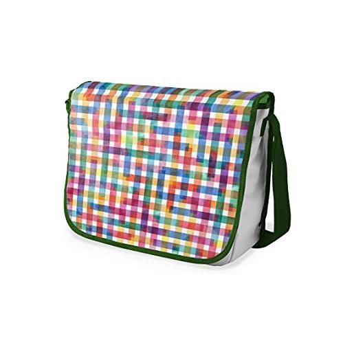 Bonamaison stampate digitalmente borse da scuola messenger con cinturino cachi per ragazze e ragazzi, borse a tracolla per studenti, di nuovo a scuola, dimensioni: 29x36 cm