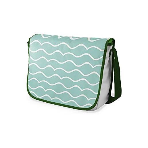 Bonamaison stampate digitalmente borse da scuola messenger con cinturino cachi per ragazze e ragazzi, borse a tracolla per studenti, di nuovo a scuola, dimensioni: 29x36 cm