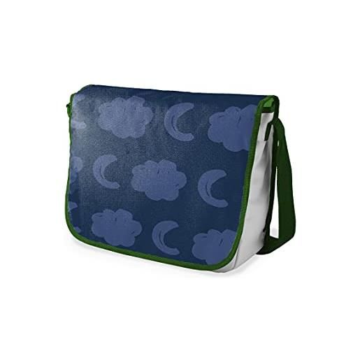 Bonamaison stampate digitalmente borse da scuola messenger con cinturino cachi per ragazze e ragazzi, borse a tracolla per studenti, di nuovo a scuola, dimensioni: 29x36 cm