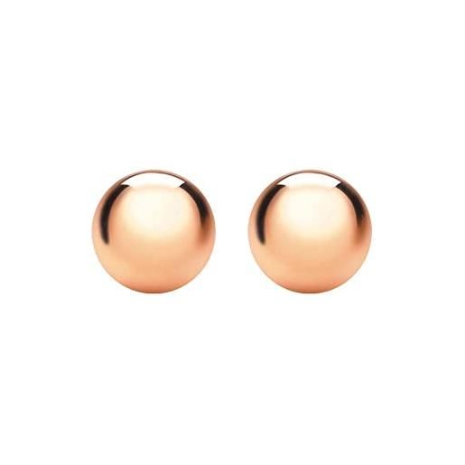 Carissima gold orecchini da donna in oro 9ct (375) - bottone (oro rosa, 3)