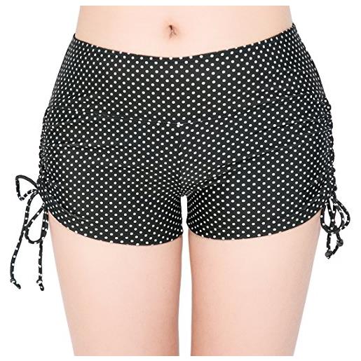 FLYILY mini culotte da donna con cordino regolabile per bikini tankini(1-black, 2xl)