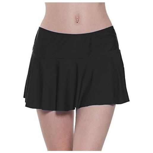 FLYILY mini culotte da donna con cordino regolabile per bikini tankini(black. Dot, s)