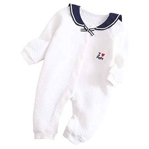 ACMEDE tuta da marinaio per neonato pagliaccetto marinaio navy da primavera autunno abbigliamento regalo per neonate neonati nautical tuta manica lunga elegante romper bimbo jumpsuit, love dad 3-6 m