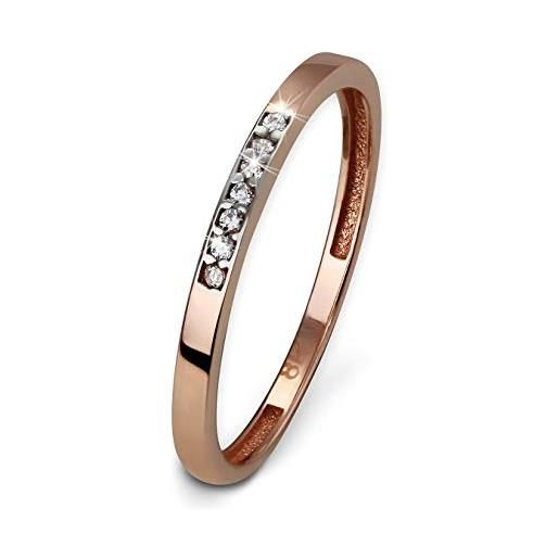 SilberDream gold. Dream d2gdr502e60 - anello in oro rosa da 8 carati, misura 60 333, con zirconi bianchi, oro rosa 333, 8 carati zirconi, zirconia cubica