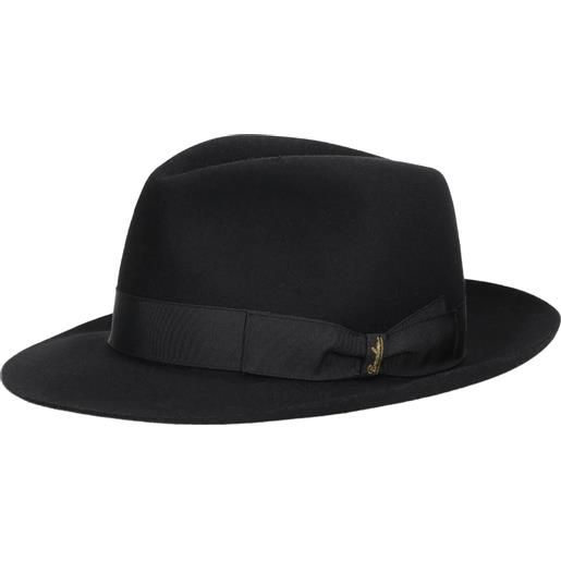 Borsalino cappello 50 grammi super leggero, feltro qualita superiore, nero, tg 60