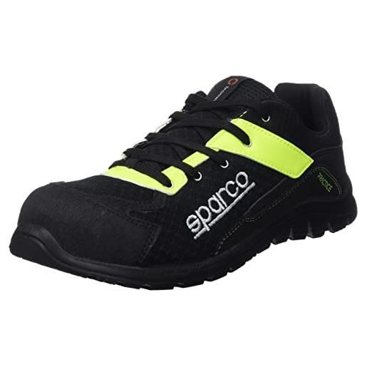 Sparco s0751742nrgf scarpa antinfortunistica da lavoro, multicolore (nero/giallo fluo), 42 eu