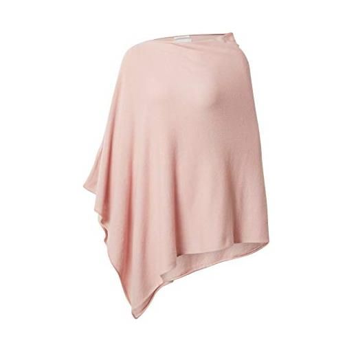 Part Two women's triangle poncho crew neck assymetrical wool blend hip length, poncho da donna, misty rose, 