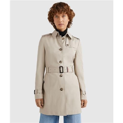 Tommy hilfiger trench heritage monopetto medium taupe donna