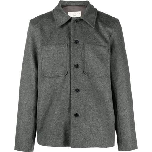 Officine Generale giacca-camicia con colletto ampio - grigio