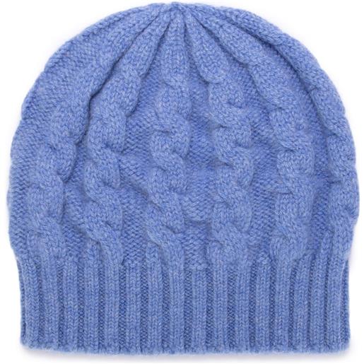 RIVIERA CASHMERE | berretto treccia blu fiordaliso
