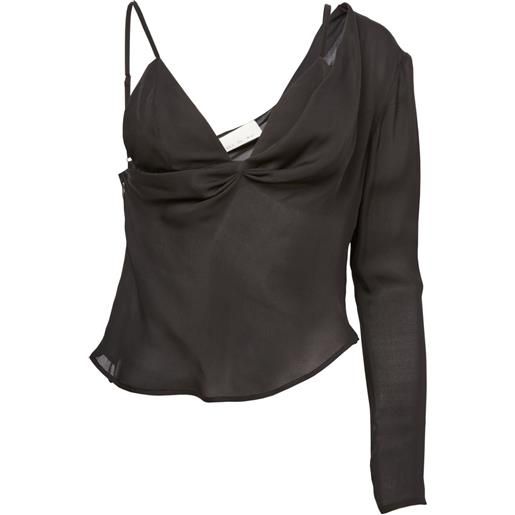 Fleur Du Mal blusa asimmetrica - nero