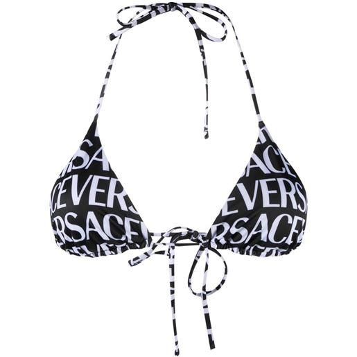 Versace top bikini con stampa - nero