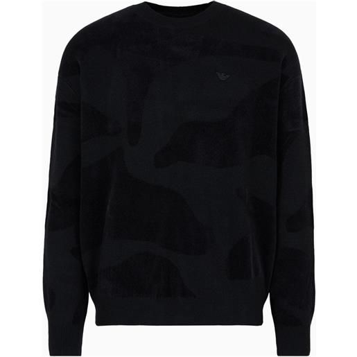 Emporio Armani maglione con stampa camouflage - nero