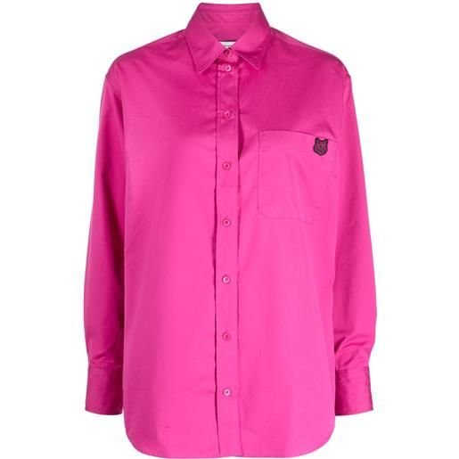 Maison Kitsuné camicia con applicazione - rosa