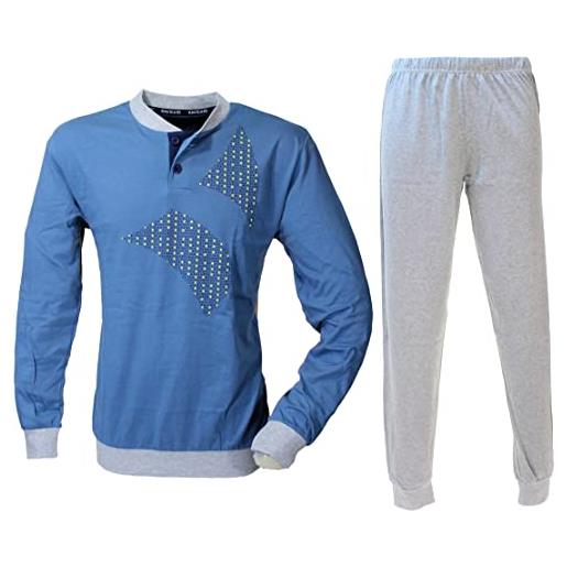 Navigare pigiama uomo cotone jersey manica lunga colore grigio 2141450 (xxl)