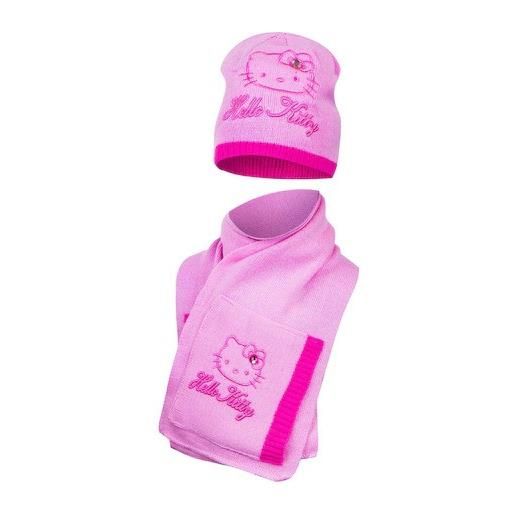Set cappello e sciarpa bambina hello kitty rosa