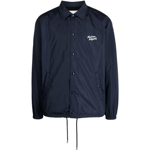 Maison Kitsuné giacca-camicia con ricamo - blu