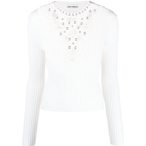 Rabanne maglione con dettaglio cut-out - bianco
