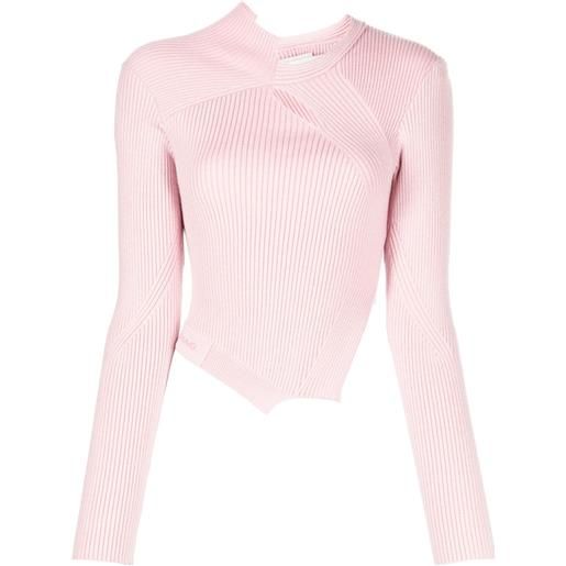 Feng Chen Wang maglione a coste con dettaglio cut-out - rosa