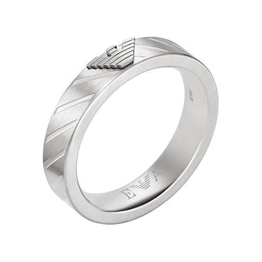 Emporio Armani anello per uomo essential, lunghezza: 26mm, larghezza: 26mm anello in acciaio inossidabile argento, egs2924040