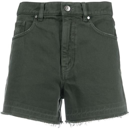 P.A.R.O.S.H. shorts denim con effetto vissuto - verde