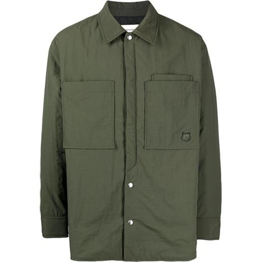 Maison Kitsuné giacca-camicia con motivo bold fox head - verde