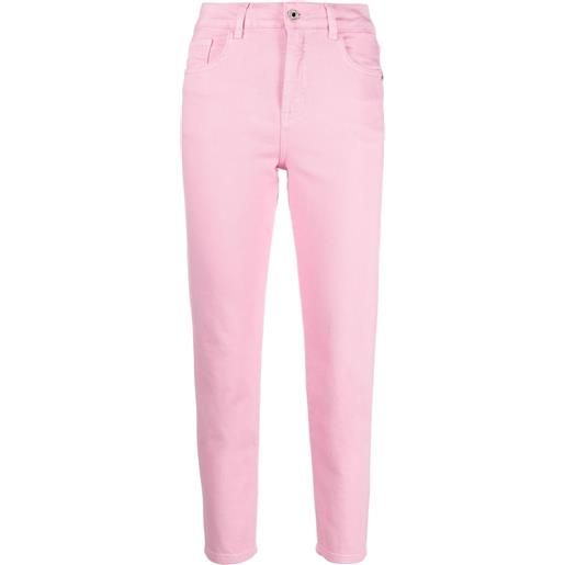 Patrizia Pepe jeans affusolati con placca logo - rosa