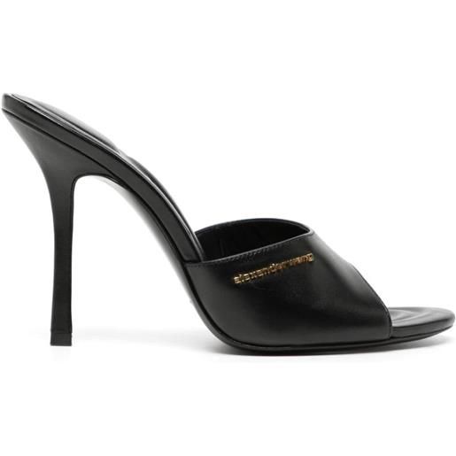 Alexander Wang mules con placca logo lucienne - nero