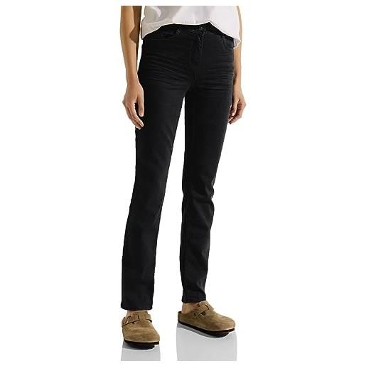 Cecil b376535 jeans straight, nero, 29w x 30l donna