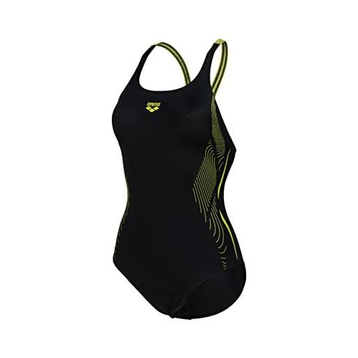 ARENA women's swimsuit swim pro back graphic, intero donna, black-soft green, 50