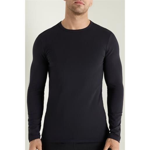 Tezenis maglia manica lunga girocollo cotone termico uomo blu