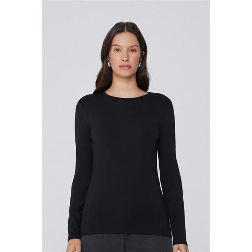 Tezenis maglia girocollo cotone e modal termico donna nero