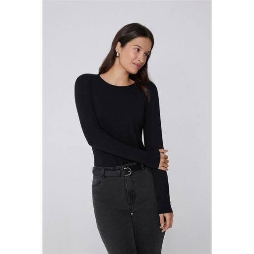 Tezenis maglia girocollo cotone e modal termico donna nero