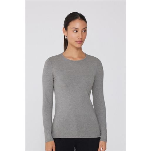Tezenis maglia girocollo cotone e modal termico donna grigio