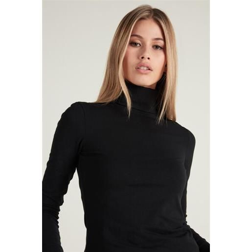 Tezenis maglia collo alto cotone e modal termico donna nero