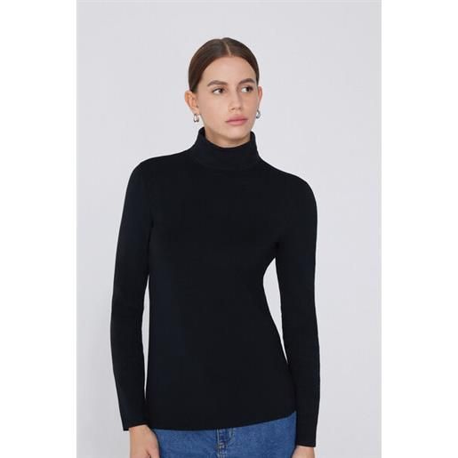 Tezenis maglia collo alto cotone e modal termico donna nero