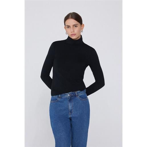 Tezenis maglia collo alto cotone e modal termico donna nero