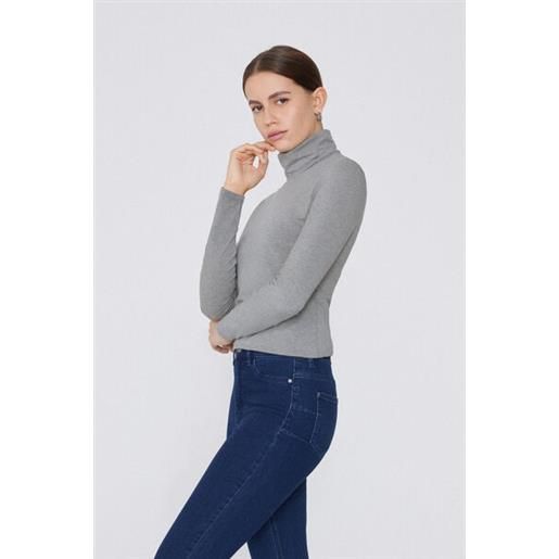 Tezenis maglia collo alto cotone e modal termico donna grigio