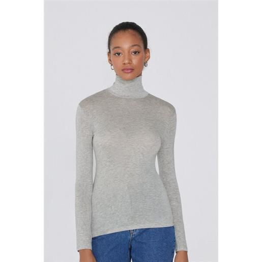 Tezenis maglia collo alto in viscosa e lana merino donna grigio