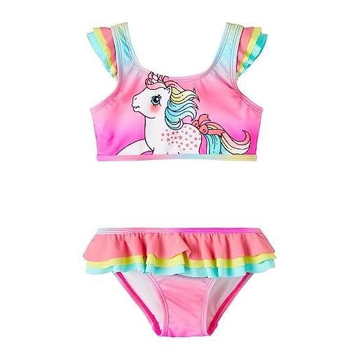 CARTOON costume bikini unicorno, costume due pezzi da mare bambina, fuxia