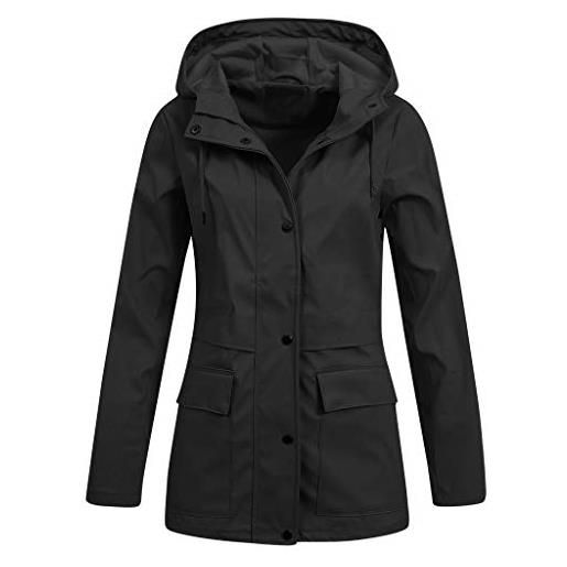ITISME giacca impermeabile donna invernale giacca a vento donna con cappuccio sport all'aria aperta cappotto lungo taglie forti