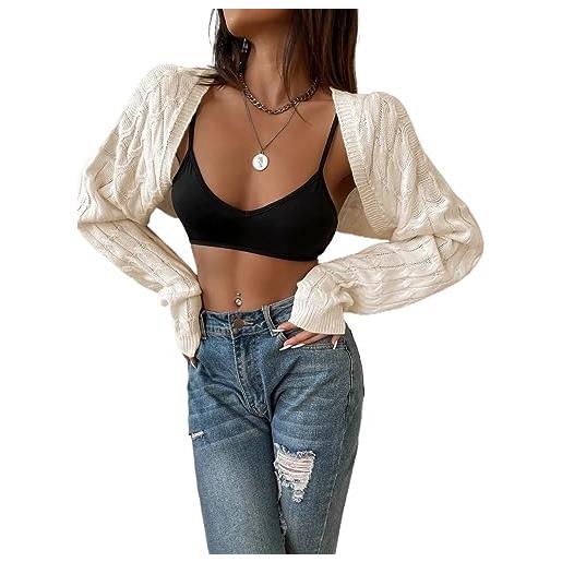 CHOOYO women's cardigan drop shoulder open front crop cardigan casual sweaters outwear