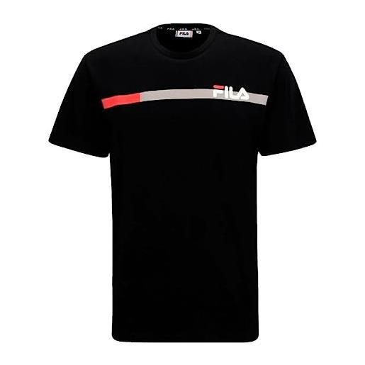 Fila sidney block stripes t-shirt, nero, s uomo