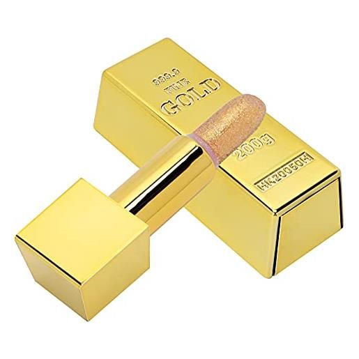 Zerone rossetto sparkle gold bar design, rossetto sparkle gold bar design impermeabile idratante a lunga durata labbra lisce trucco cosmetici 3.5g (rossetto d'oro 1#edizione straniera)