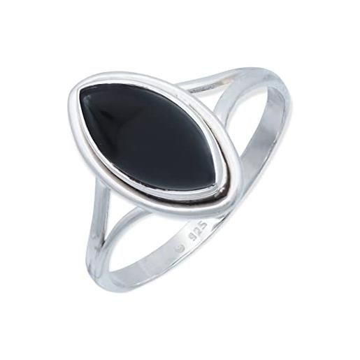 mantraroma anello argento 925 con pietre preziose onice pietra nero argento sterling da donna in vero argento (mrg-188-03-(54))