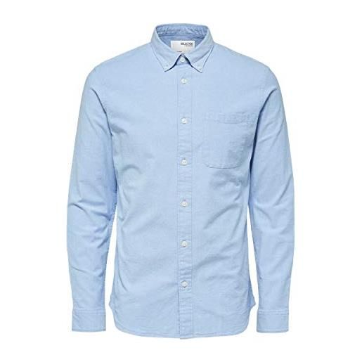 SELECTED HOMME slhregrick-ox flex shirt ls w noos camicia, azzurro, 3xl uomo