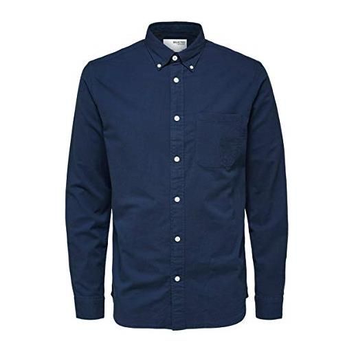 SELECTED HOMME slhregrick-ox flex shirt ls w noos camicia, moonlit ocean, 3xl uomo